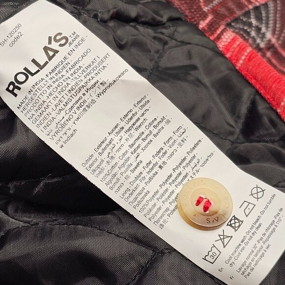 Revolve Rolla's Men At Work Quilted Cord Shirt Size Small NWT Shacket  Plaid - Picture 3 of 8